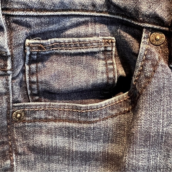 SILVER AIKO HIGH SUPER SKINNY JEANS. Embroidered back pockets. Size 34/31 - Picture 3 of 10